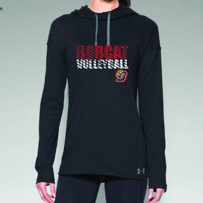Bobcat Volleyball 2016 07 Ladies Under Armour Lightweight Stadium Hooded Longsleeve T Shirt 