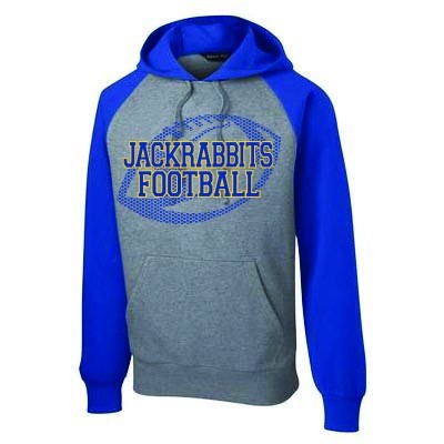 SDSU Football 2016 08 Adult Sport Tek Raglan Colorblock Hooded Sweatshirt 