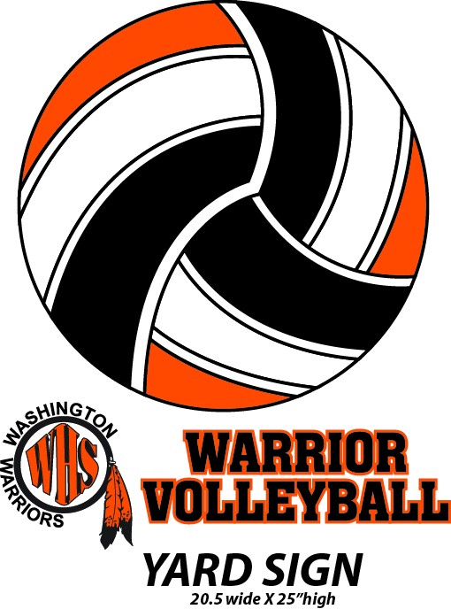 Sioux Falls Washington Volleyball Fangear 15 Warrior Yard Sign