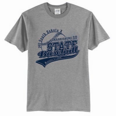 14U State Baseball 01 Adult and Youth 50/ 50 Cotton Poly Blend Short Sleeve T Shirt 