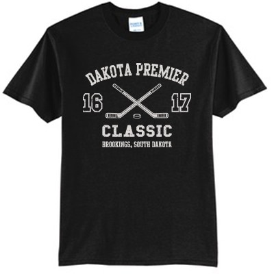 Dakota Premier Hockey Bantam A & B 01 Adult and Youth 50/50 Cotton Poly Blend Short Sleeve T Shirt
