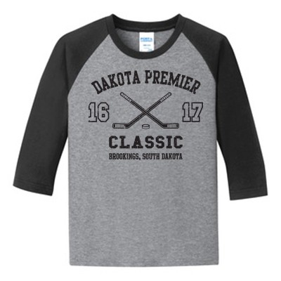 Dakota Premier Hockey Peewee A & B 2016 02 Adult (Triblend) and Youth (50/50 Blend) ¾ Sleeve T Shirt 