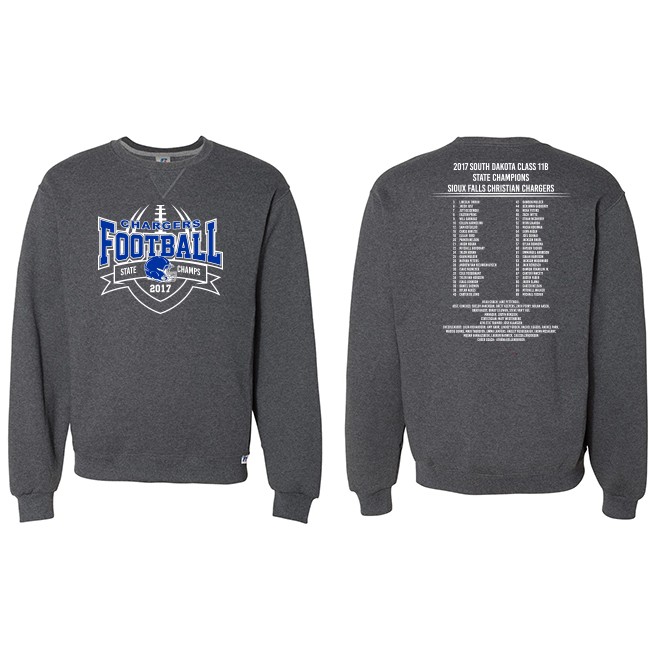 Sioux Falls Christian Football State Champions 2017 03 Russell Dry Power Crew Sweatshirt