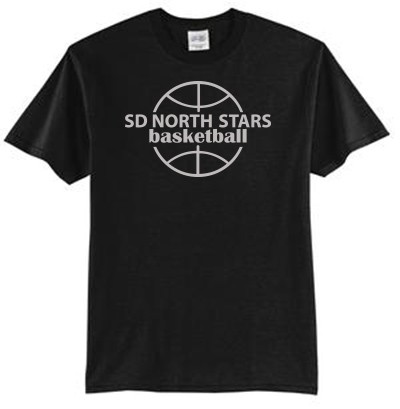 SD North Stars Basketball 04 50/50 Cotton Poly Blend Short Sleeve T Shirt 