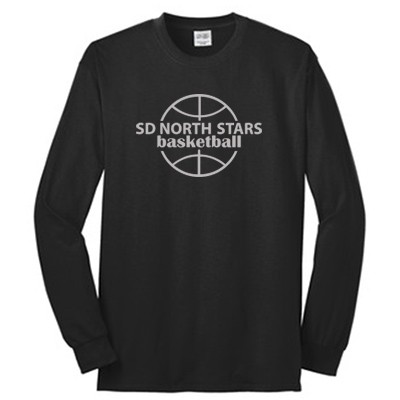 SD North Stars Basketball 05 Adult 50/50 Cotton Poly Blend Long Sleeve T Shirt (Youth shirt is 100% Cotton) 