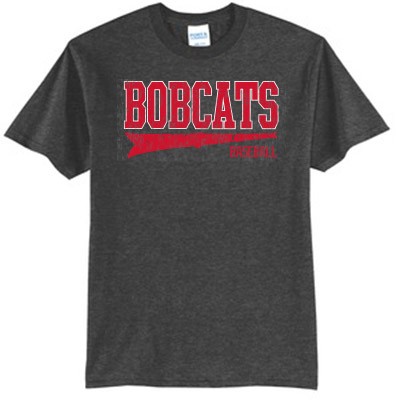 Bobcat Baseball 2017 06 Adult and Youth 50/50 Cotton Poly Blend Short Sleeve T Shirt 
