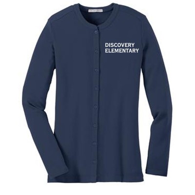 Discovery Elementary 06 Ladies Stretch Button Front Cardigan 