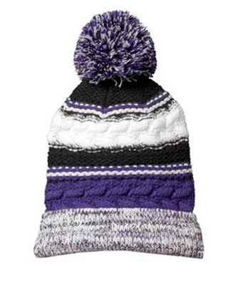 Pom Pom Beanie Hats 05 Purple