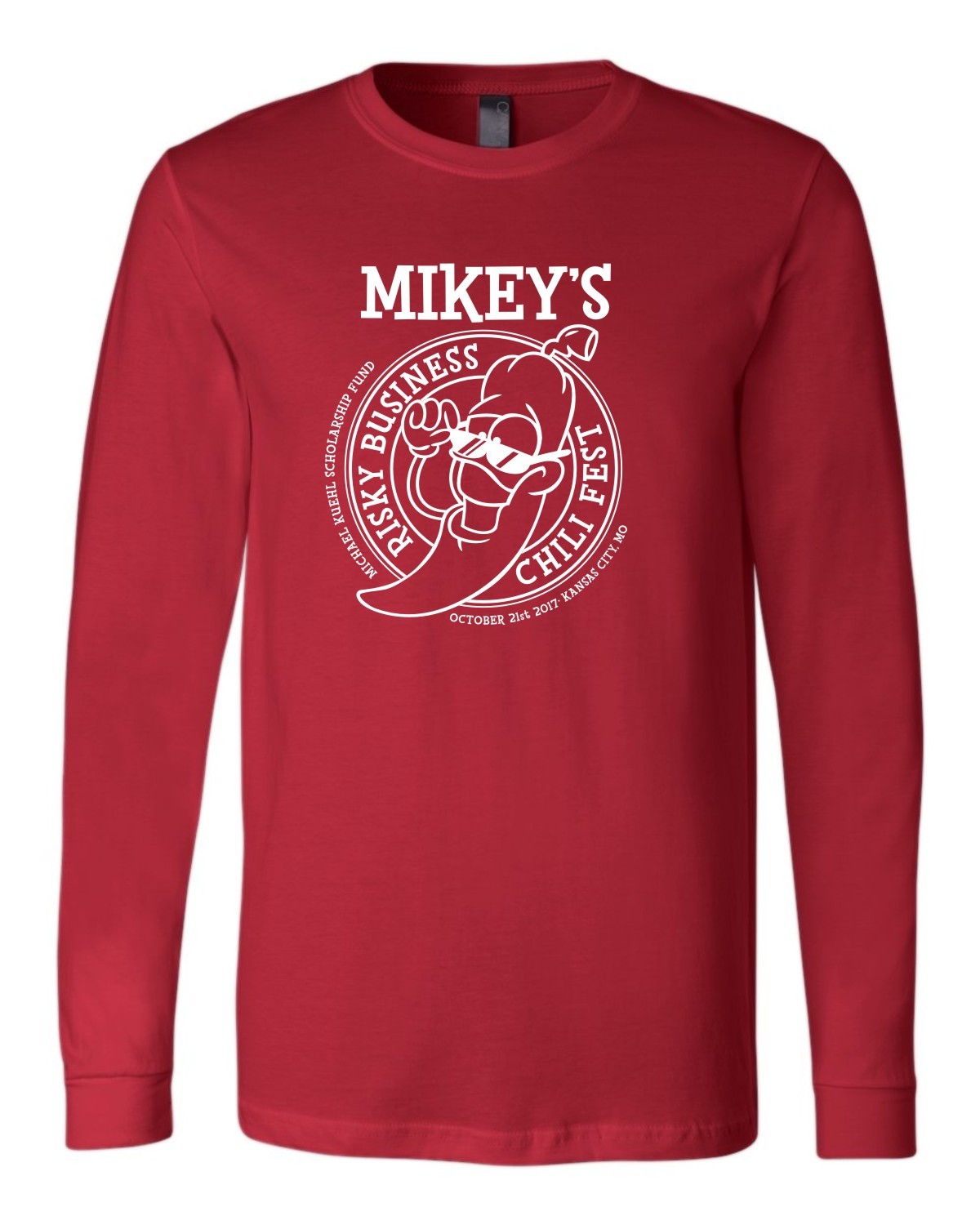 Mikey's Chili Fest 2017 02 Bella Canvas Long Sleeve t-shirt- ADULT & YOUTH 