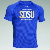 SDSU Football 2016 01 Mens and Ladies Under Armour Stripe Tech Short Sleeve T Shirt
