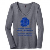 SDSU Natural Resource Management Fall 2016 03 Ladies District Tri-Blend V Neck Longsleeve with Button Detail  T Shirt 